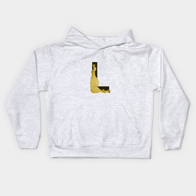 Pony Monogram Letter L Kids Hoodie by mailboxdisco